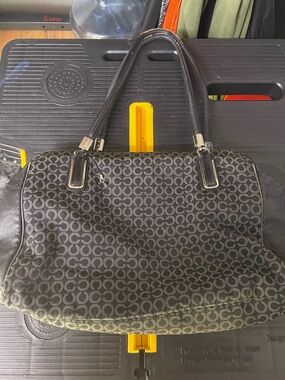 Coach Black Signature Pattern Shoulder Bag